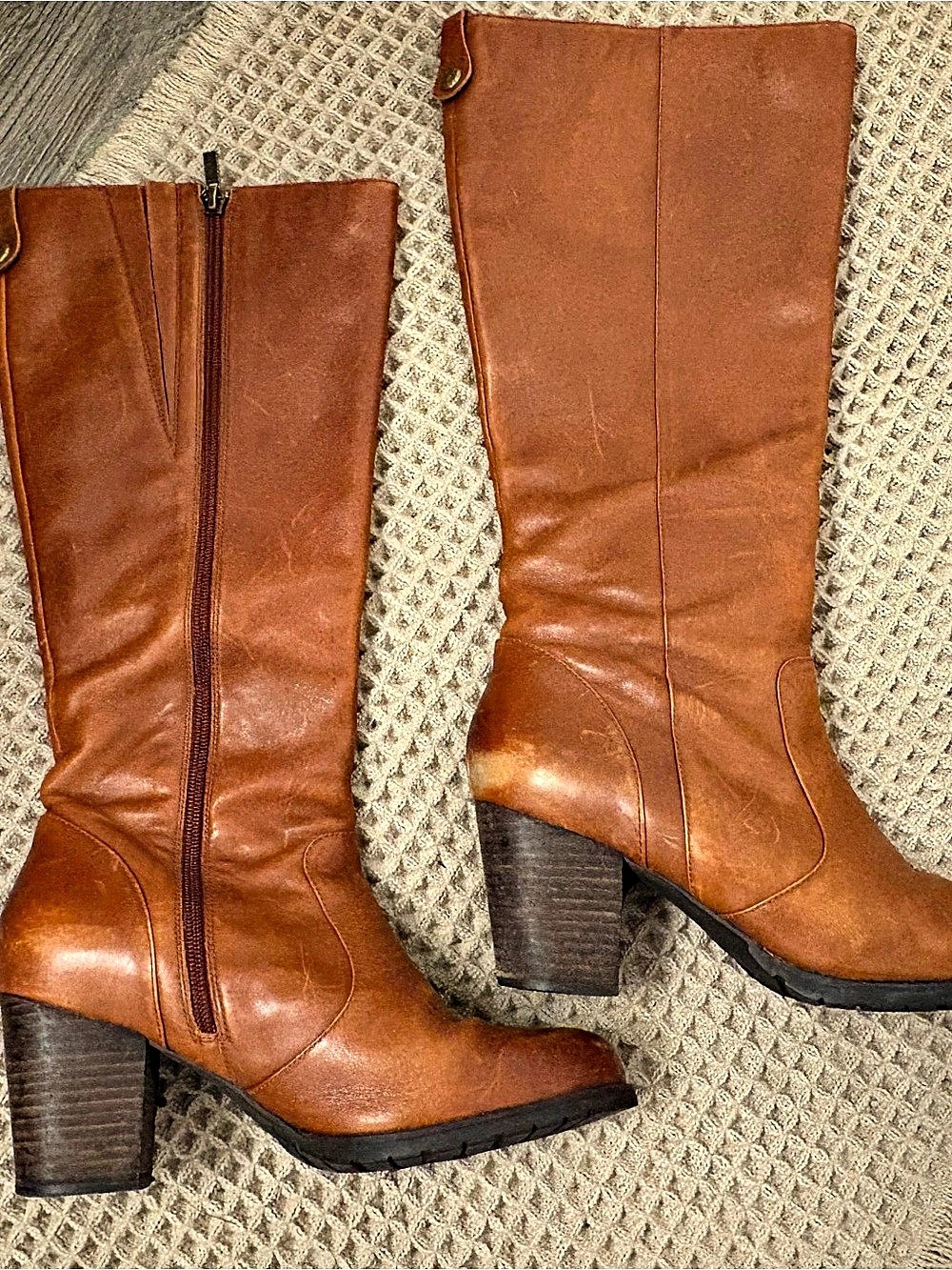 Clark’s Women's Brown Heeled Knee-High Boots, Size 9.5